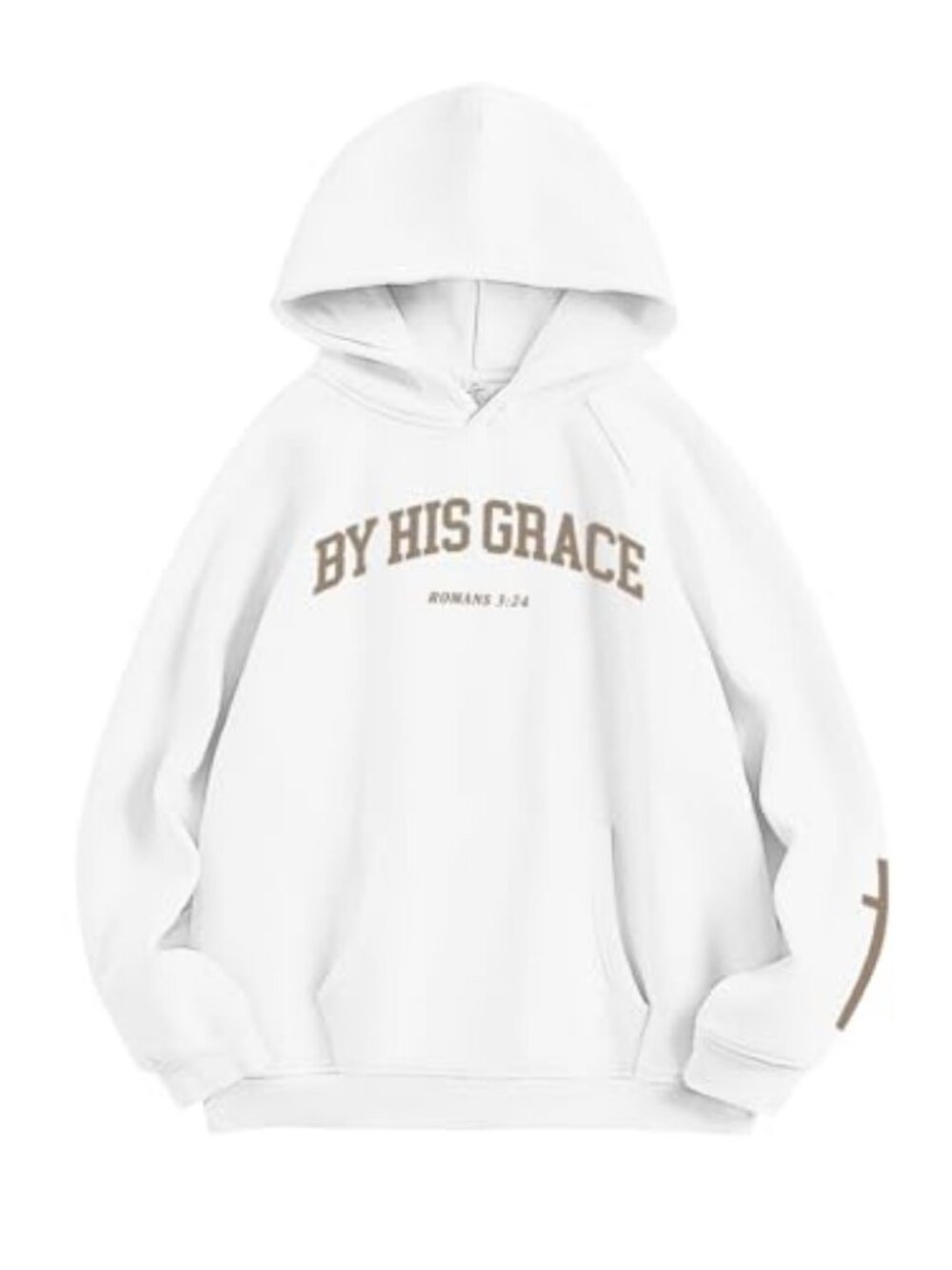Christian Sweatshirt By His Grace Letter Print Hoodie Christian Religious Saying
